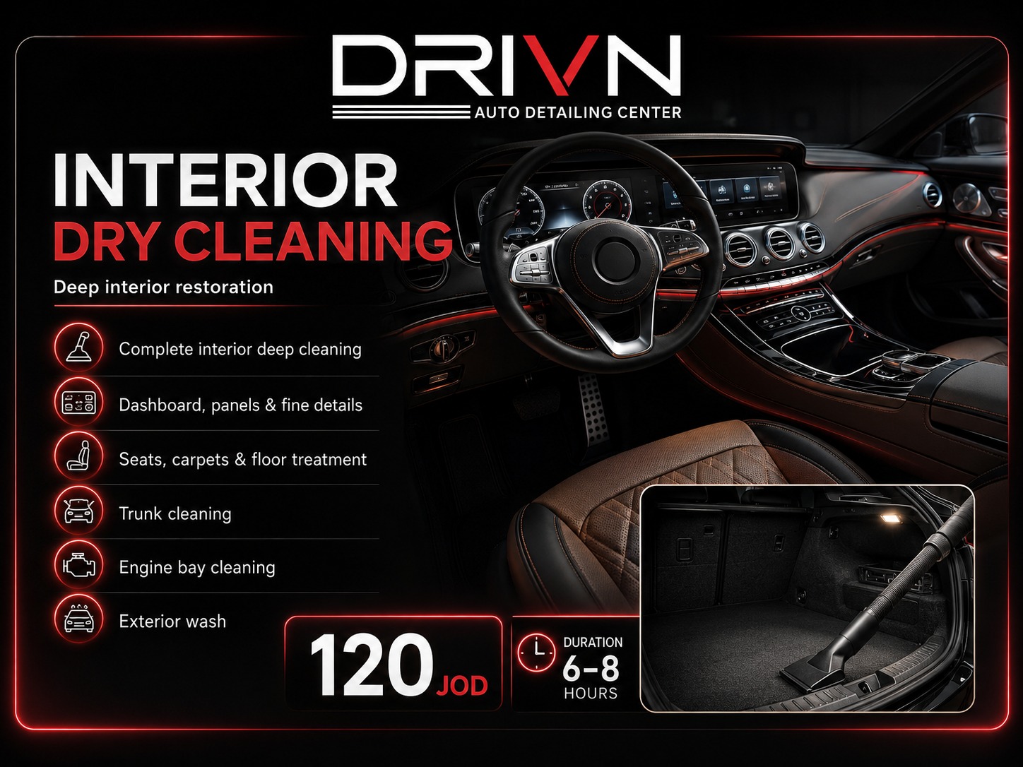 Interior dry cleaning service card