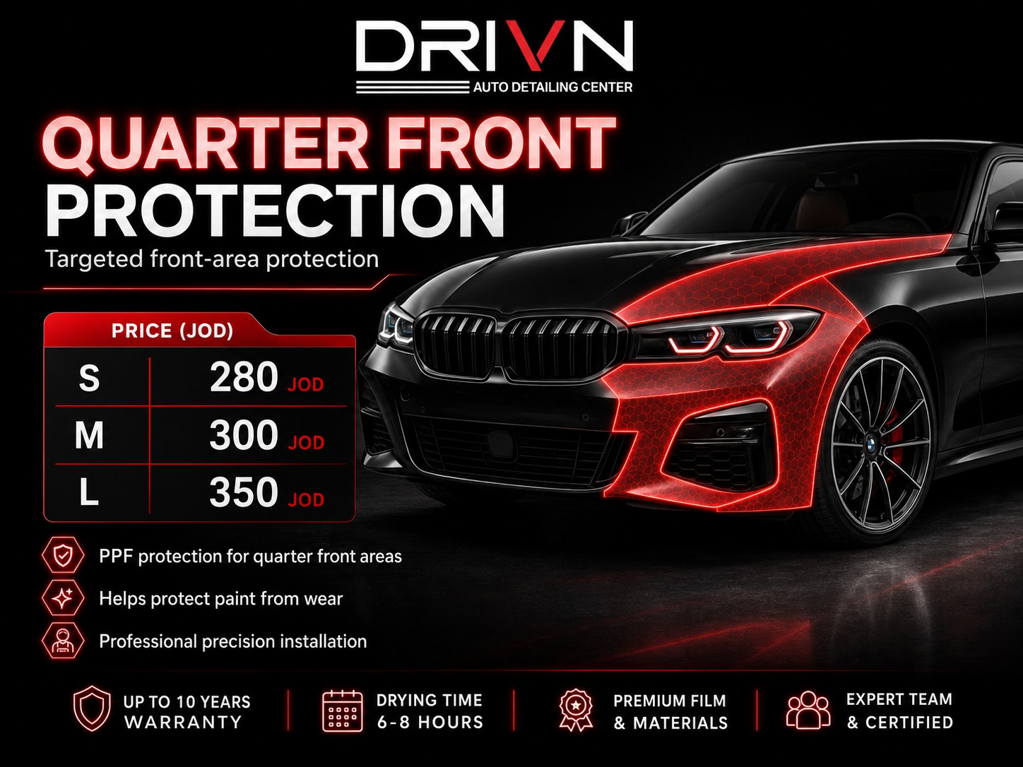 Quarter front protection service card